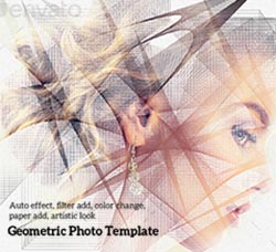 7个几何艺术风格的图像框架模板：Geometric Photo Manipulation